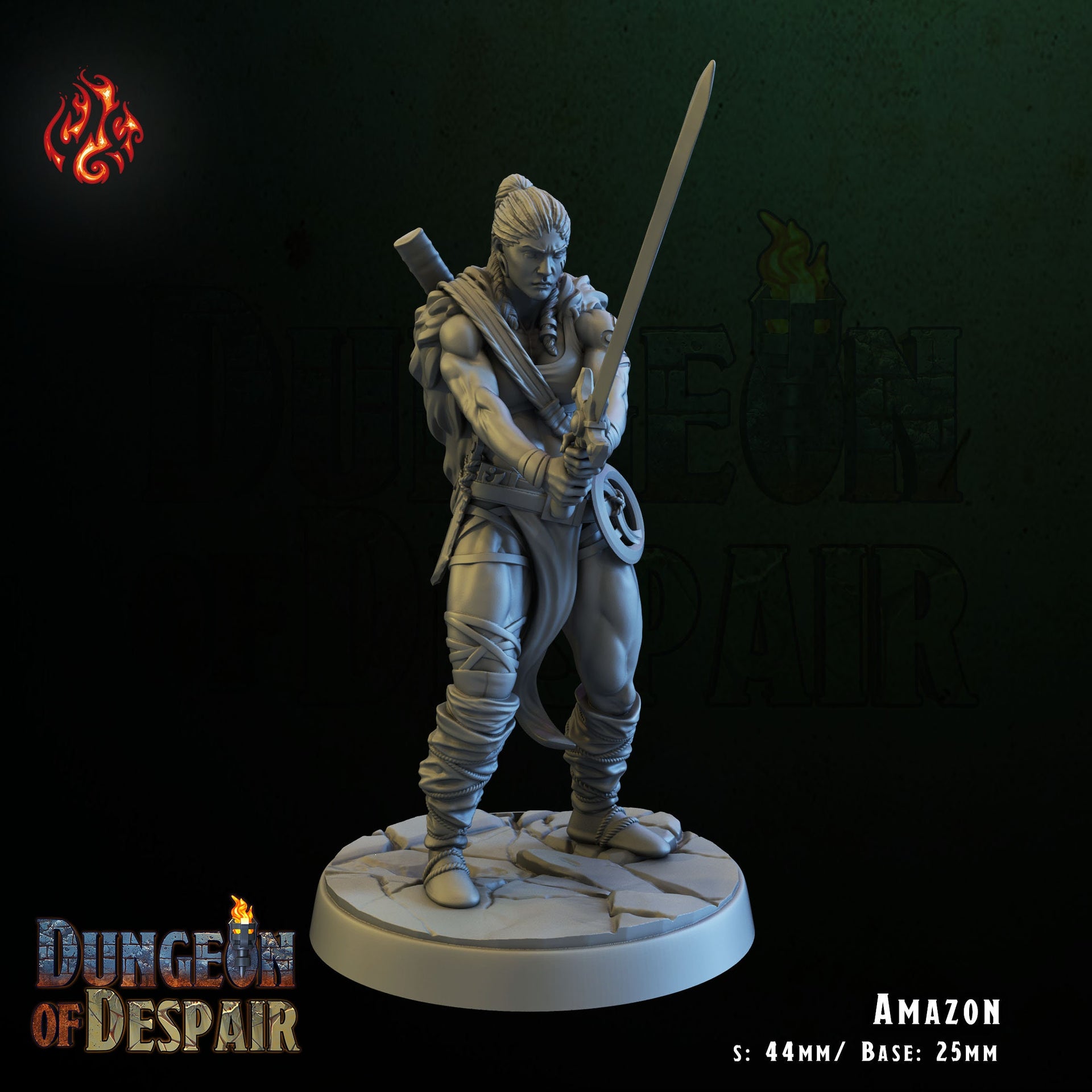 Amazon - Crippled God Foundry, Dungeon of Despair | 32mm | Fighter | Barbarian | Champion