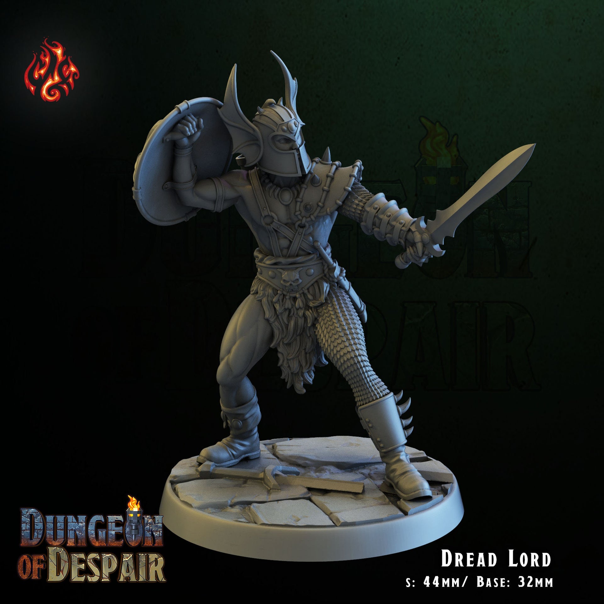 Dread Lord - Crippled God Foundry, Dungeon of Despair | 32mm | Evil Lord | Paladin | Champion