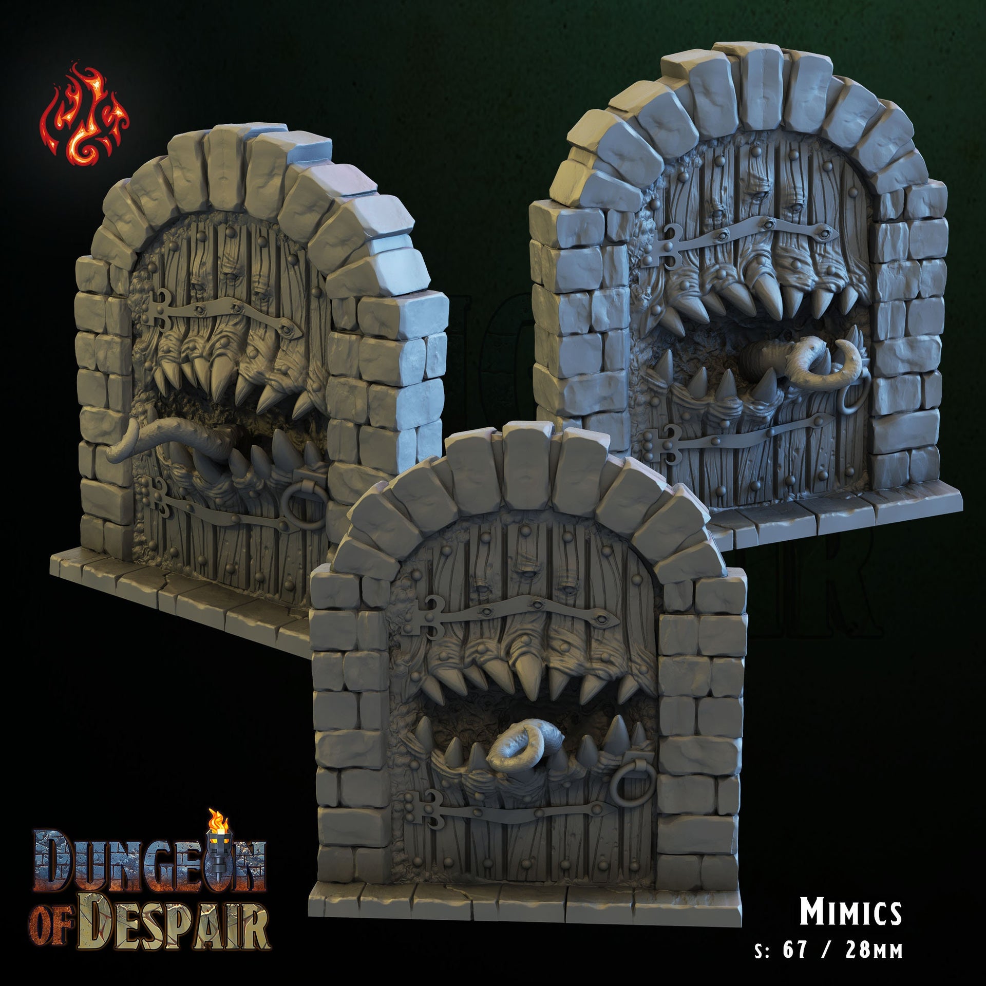 Mimic Chest and Door - Crippled God Foundry, Dungeon of Despair | 32mm | Evil Dwelver | Trap