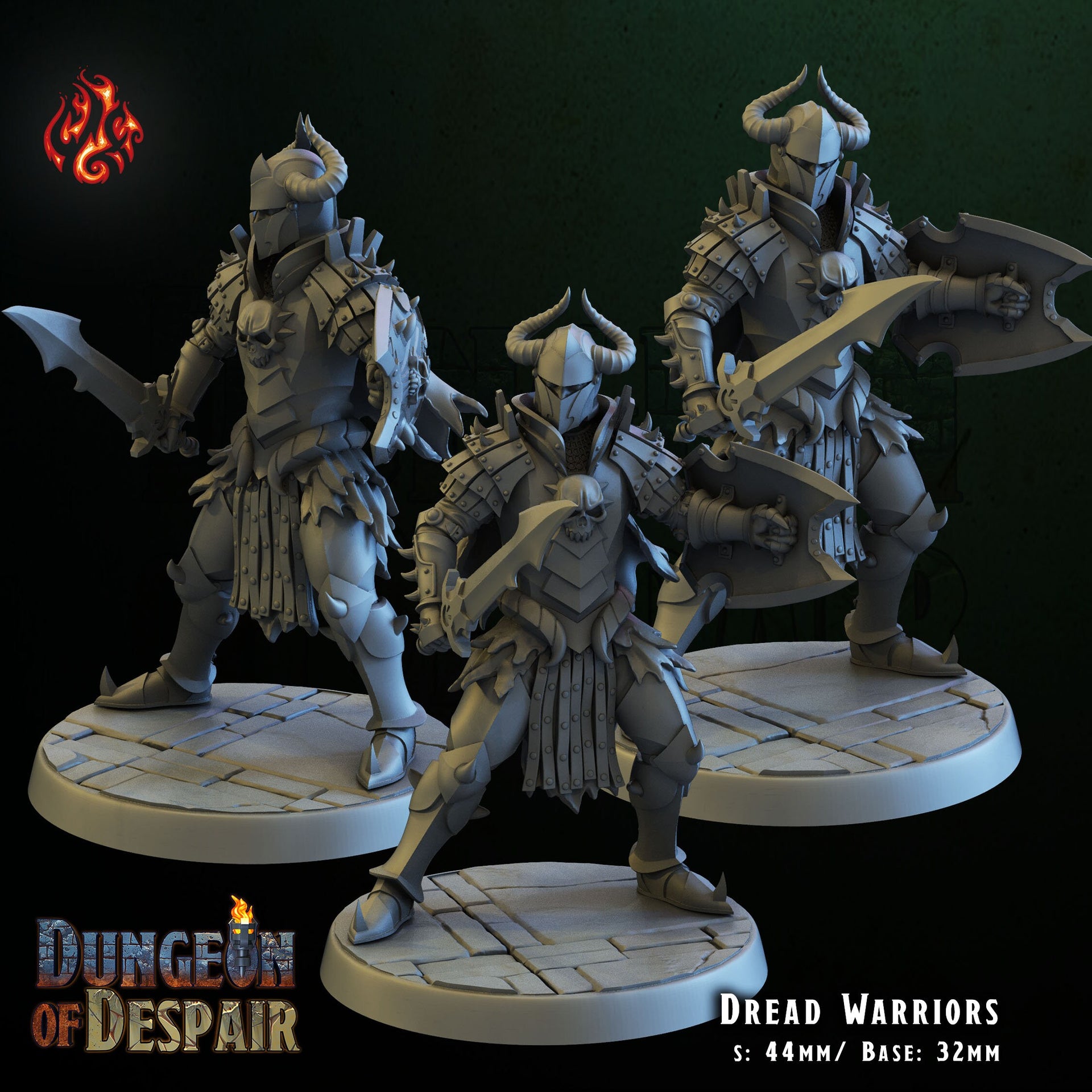 Dread Warriors - Crippled God Foundry, Dungeon of Despair | 32mm | Evil Dwelver | Guard | Knight | Paladin