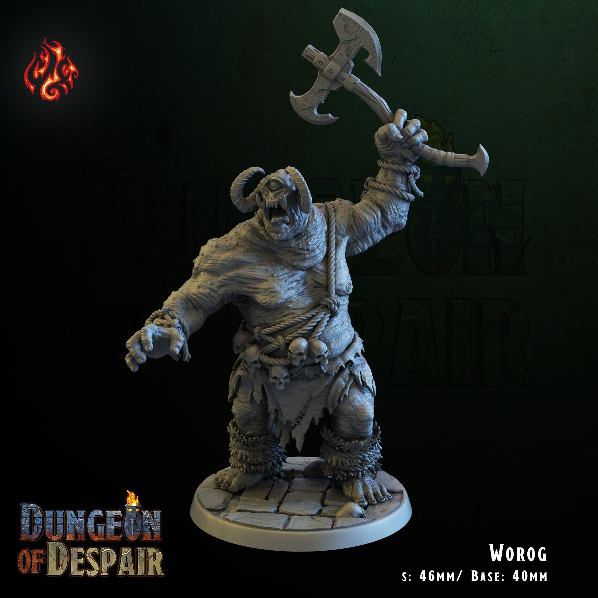 Worog - Crippled God Foundry, Dungeon of Despair | 32mm | Evil Dwelver | Troll | Cyclops | Barbarian | Fighter | Warrior