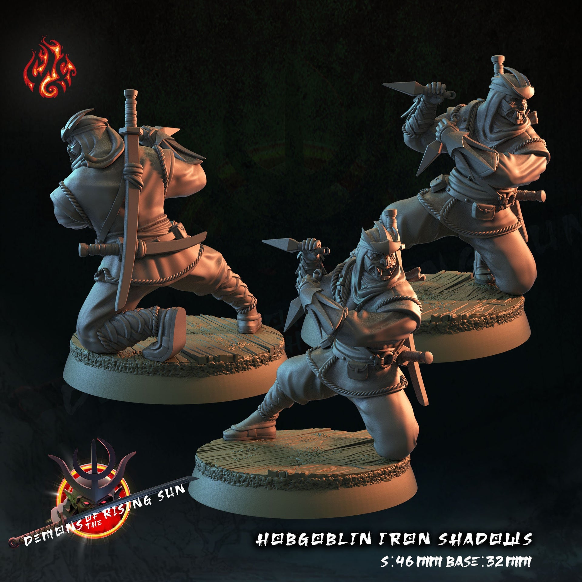 Hobgoblin Iron Shadows - Crippled God Foundry - Demons of the Rising Sun | D&D | 32mm | Oni | Ninja | Assassin