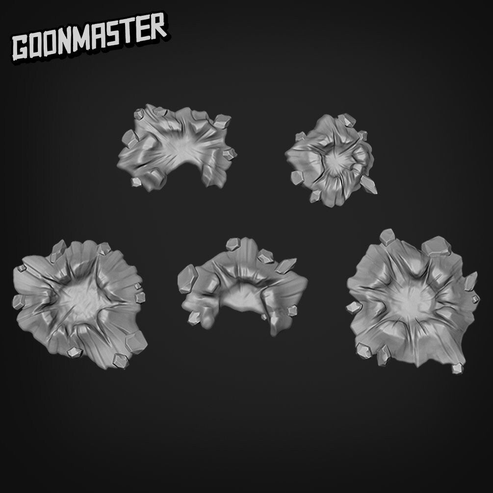Craters - Goonmaster Basing Bits | Miniature | Wargaming | Roleplaying Games | 32mm | Basing Supplies | Battlefield