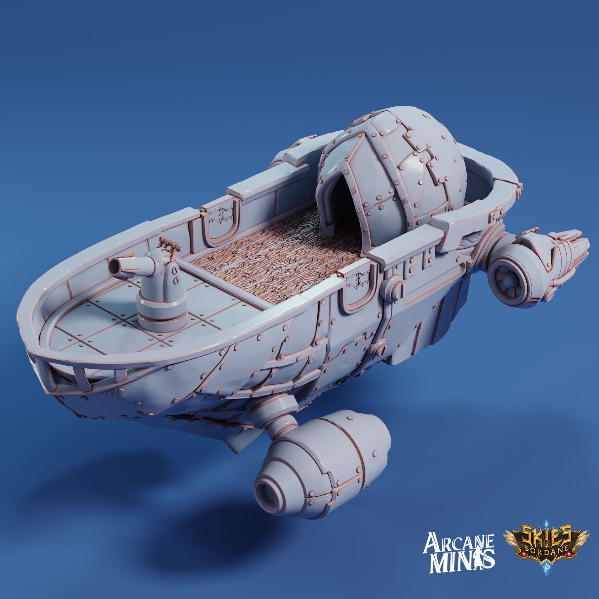 Brunt Sky Coach - Arcane Minis | 32mm | Destroyer | Airship | Sails | Pirate Ship