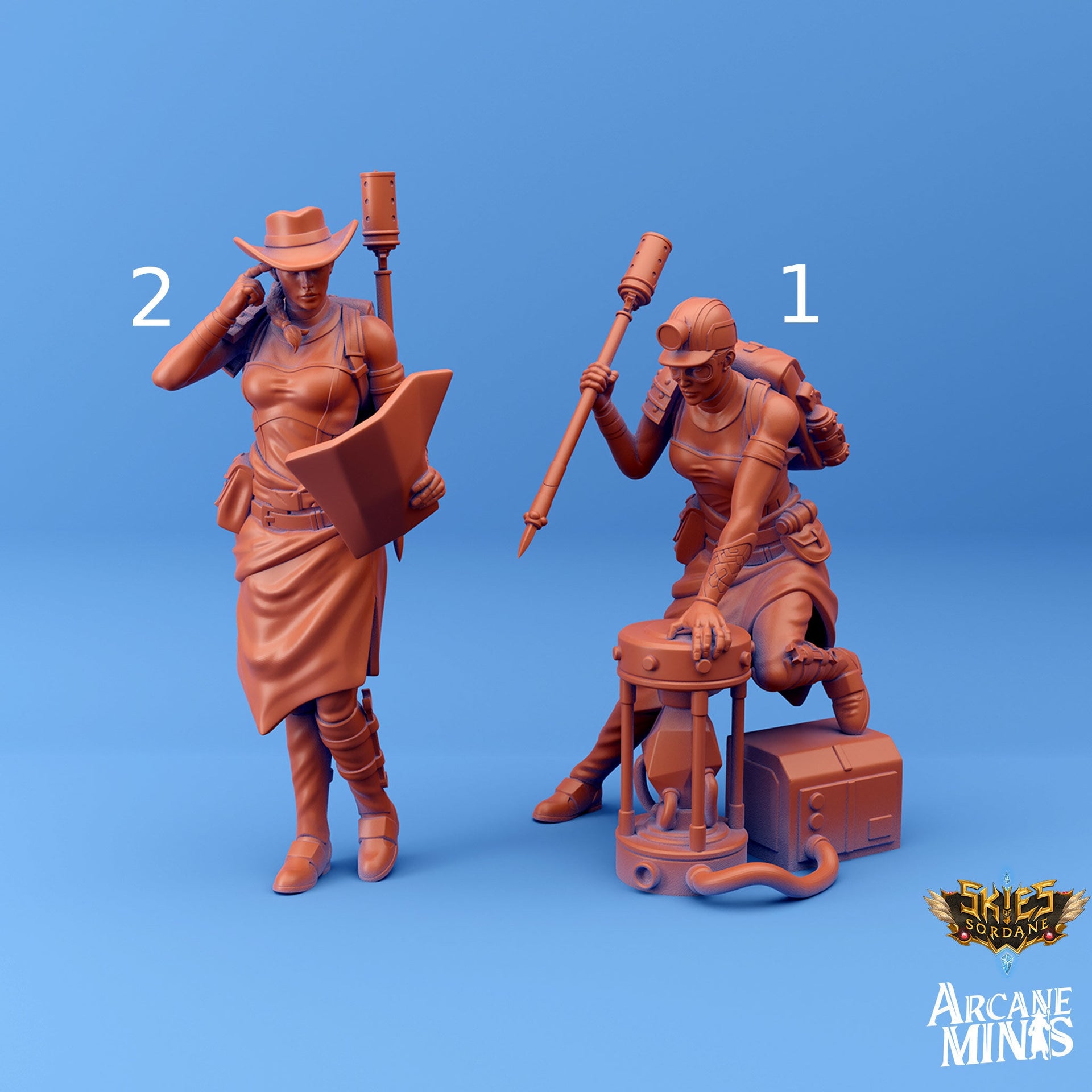 Human Tinkerer - Arcane Minis | 32mm | Scrapper Pirate | Soldier | Bandit | Mechanic | Inventor | Engineer | Artificer