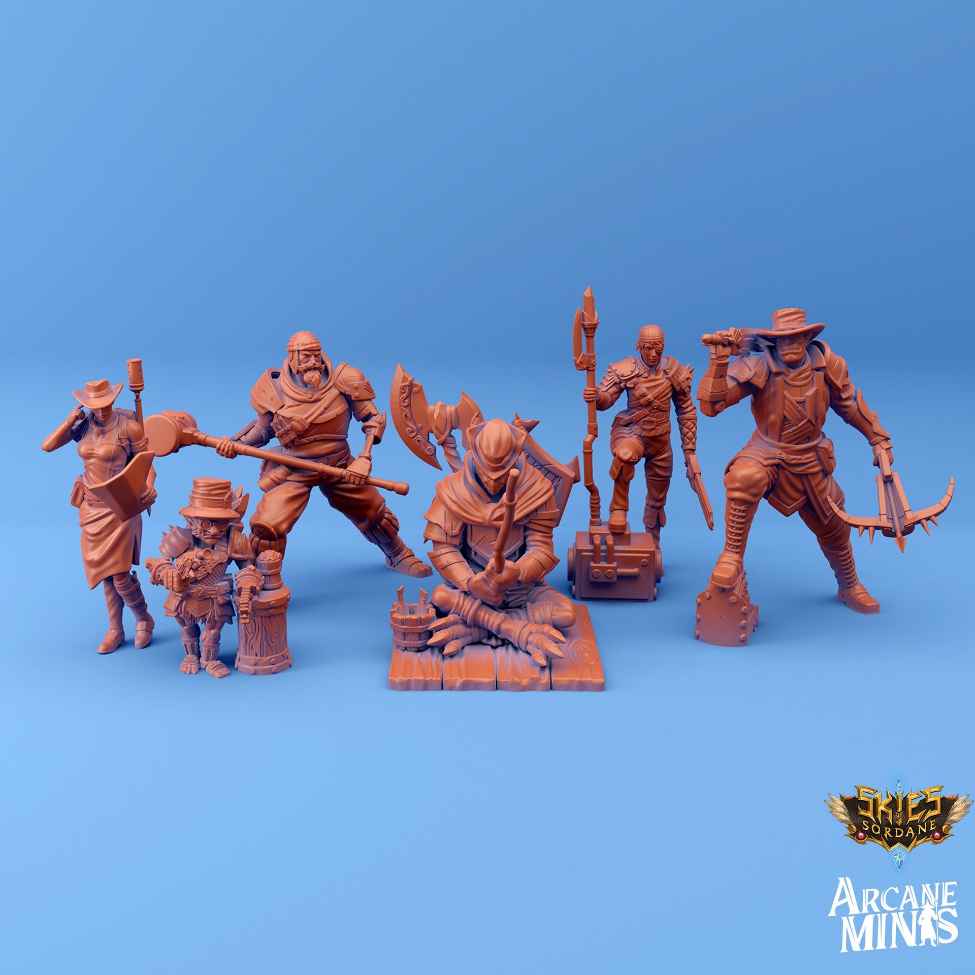 Human Tinkerer - Arcane Minis | 32mm | Scrapper Pirate | Soldier | Bandit | Mechanic | Inventor | Engineer | Artificer