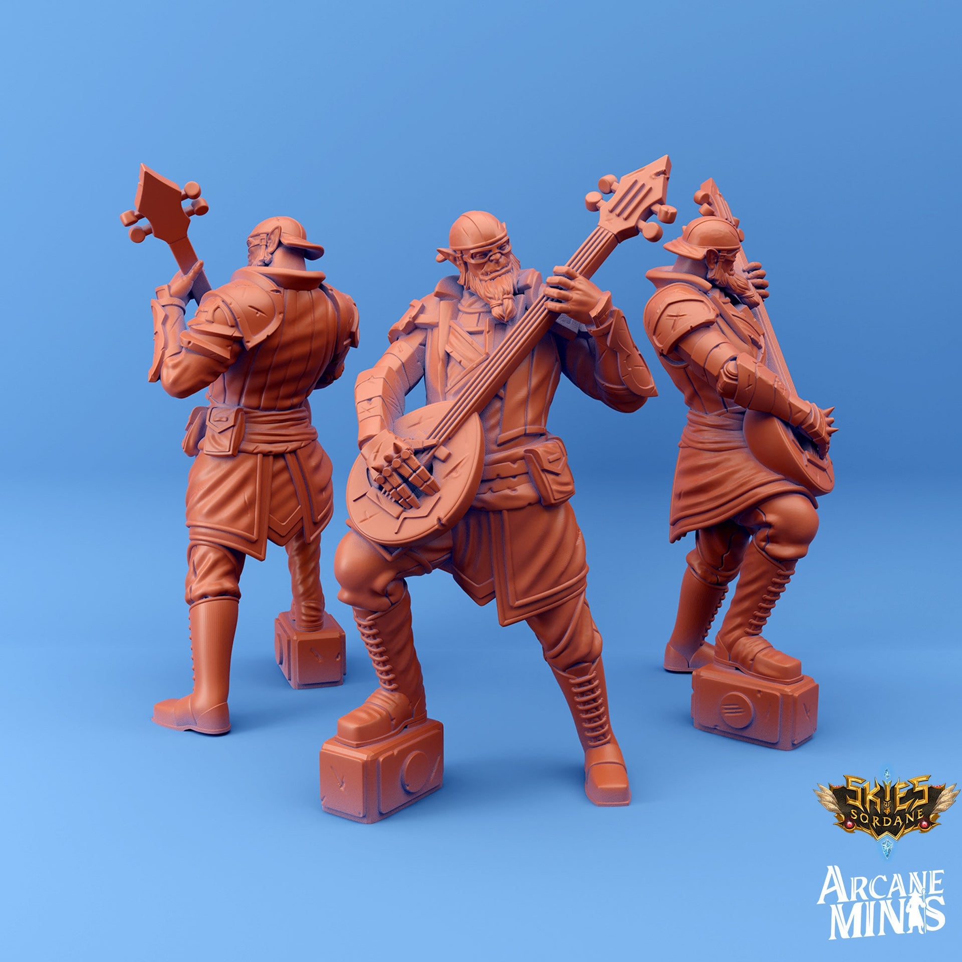 Orc Bard - Arcane Minis | 32mm | Scrapper Pirate | Soldier | Bandit | Rogue | Lute | Crossbow