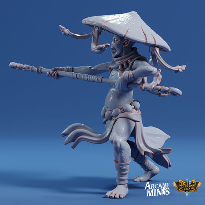 Fungarii Monk- Arcane Minis | 32mm | Junkers Plight | Alien | Mushroom | Fungus | Mold | Warrior