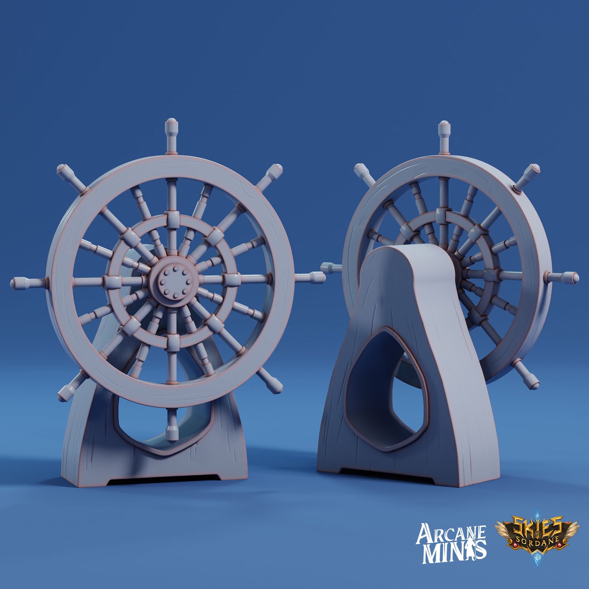 Airship Helms - Arcane Minis | 32mm | Junkers Plight | Steering Wheel | Ship | Captain | Pirate | Sailing
