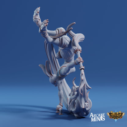 Warrel Acrobat - Arcane Minis | 32mm | Cirque du Sordane | Performer | Circus | Rogue | Rabbit Folk