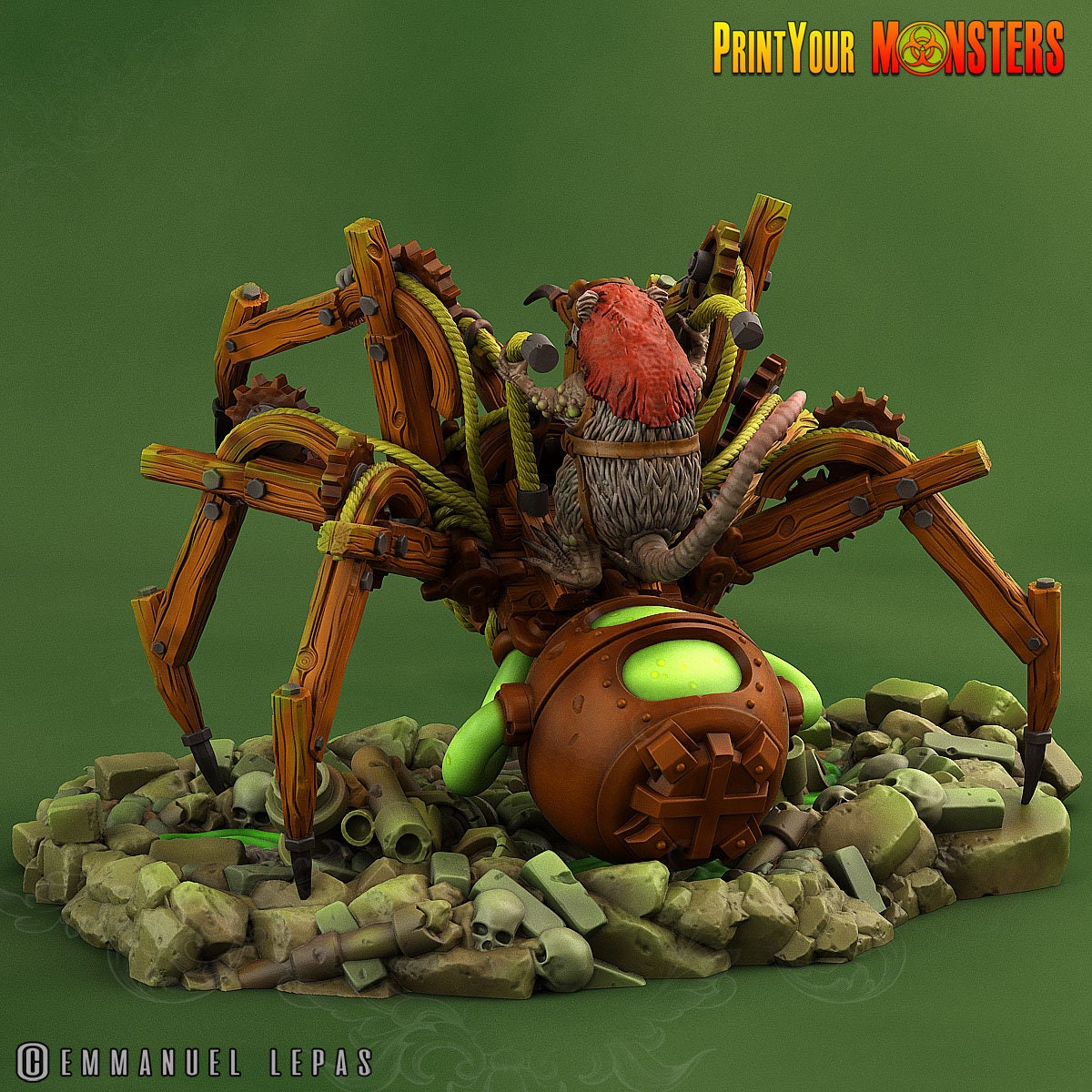 Giant Mechanic Spiders, Rat Engineer - Print Your Monsters | Toxic | Rat Dominion| 32mm | Spider | Robot | Mech | Experiment