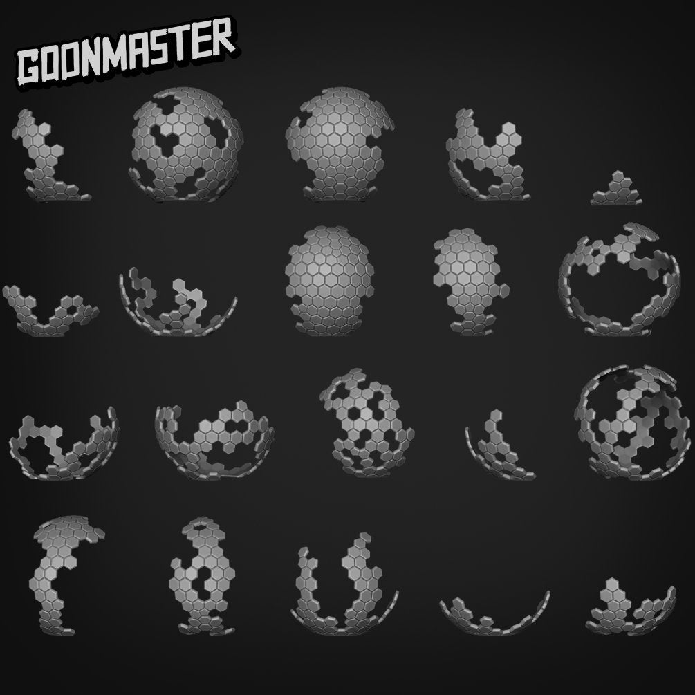 Hex Shield - Goonmaster Basing Bits | Miniature | Wargaming | Roleplaying Games | 32mm | Basing Supplies | Force Field | Scifi