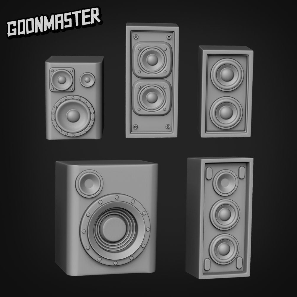 Speakers - Goonmaster Basing Bits | Miniature | Wargaming | Roleplaying Games | 32mm | Basing Supplies | Subwoofer | tweeter