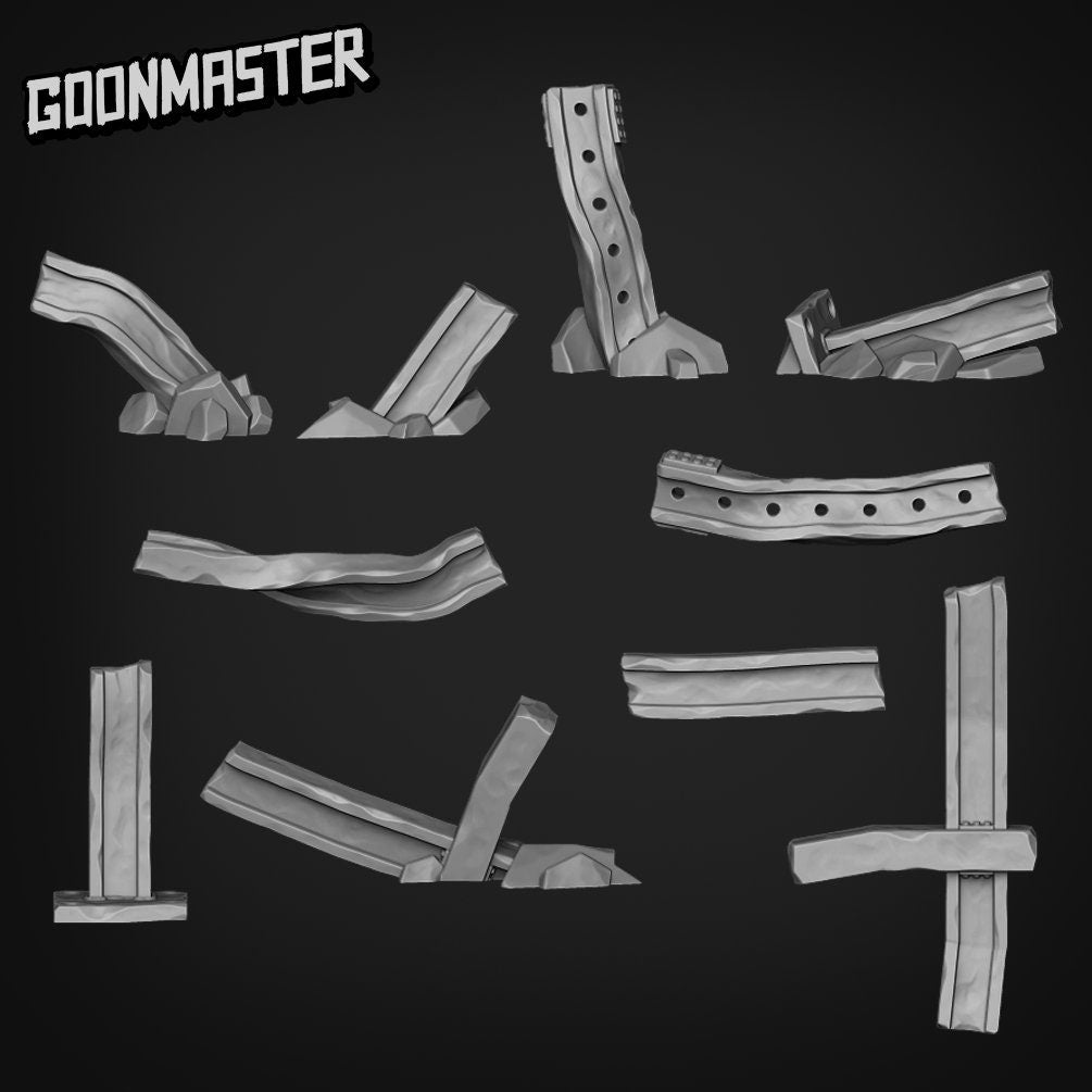 Steel Girder - Goonmaster Basing Bits | Miniature | Wargaming | Roleplaying Games | 32mm | Basing Supplies | Rubble | Debris