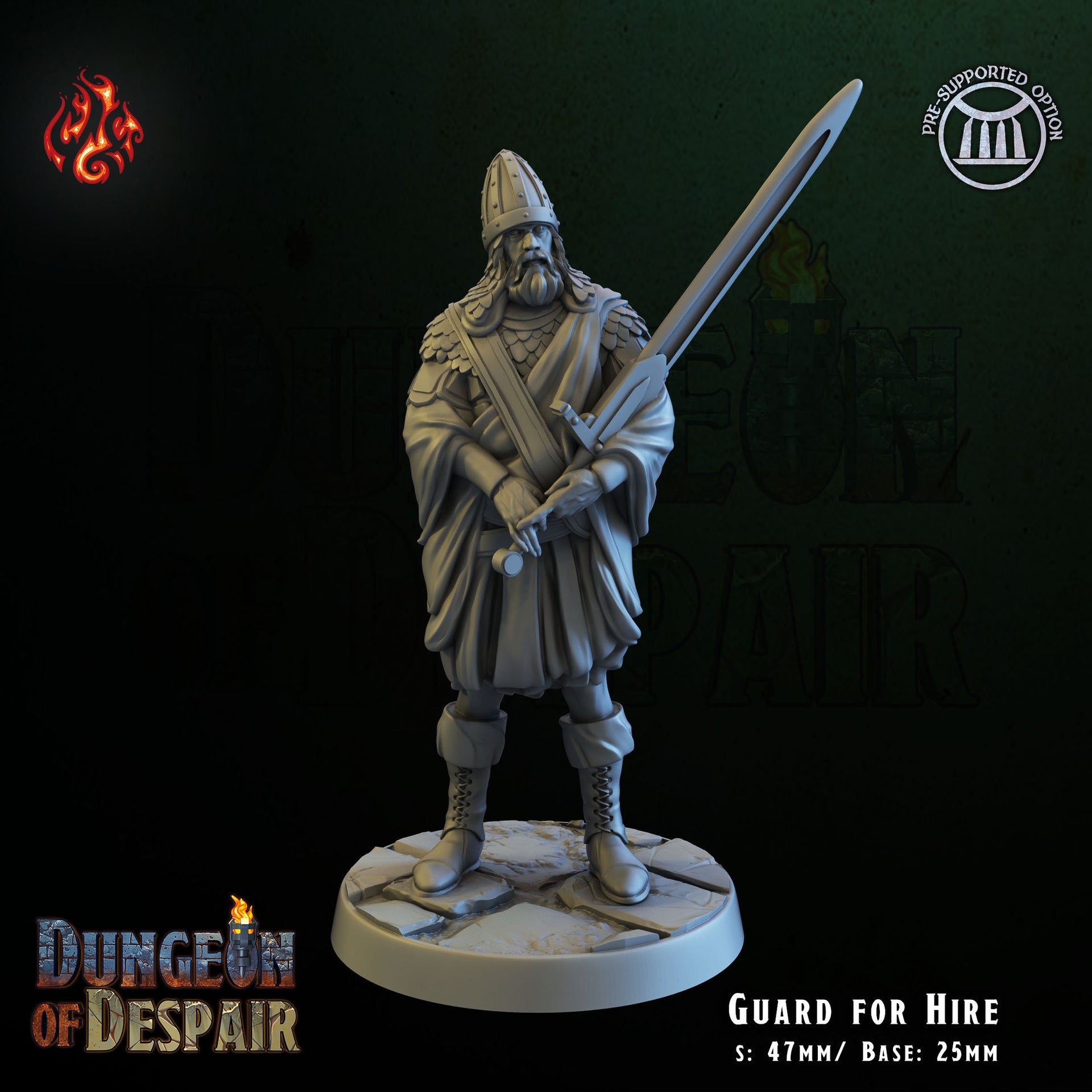 Guard for Hire - Crippled God Foundry, Dungeon of Dispair | 32mm |Fighter | Viking | Norse | Mercenary