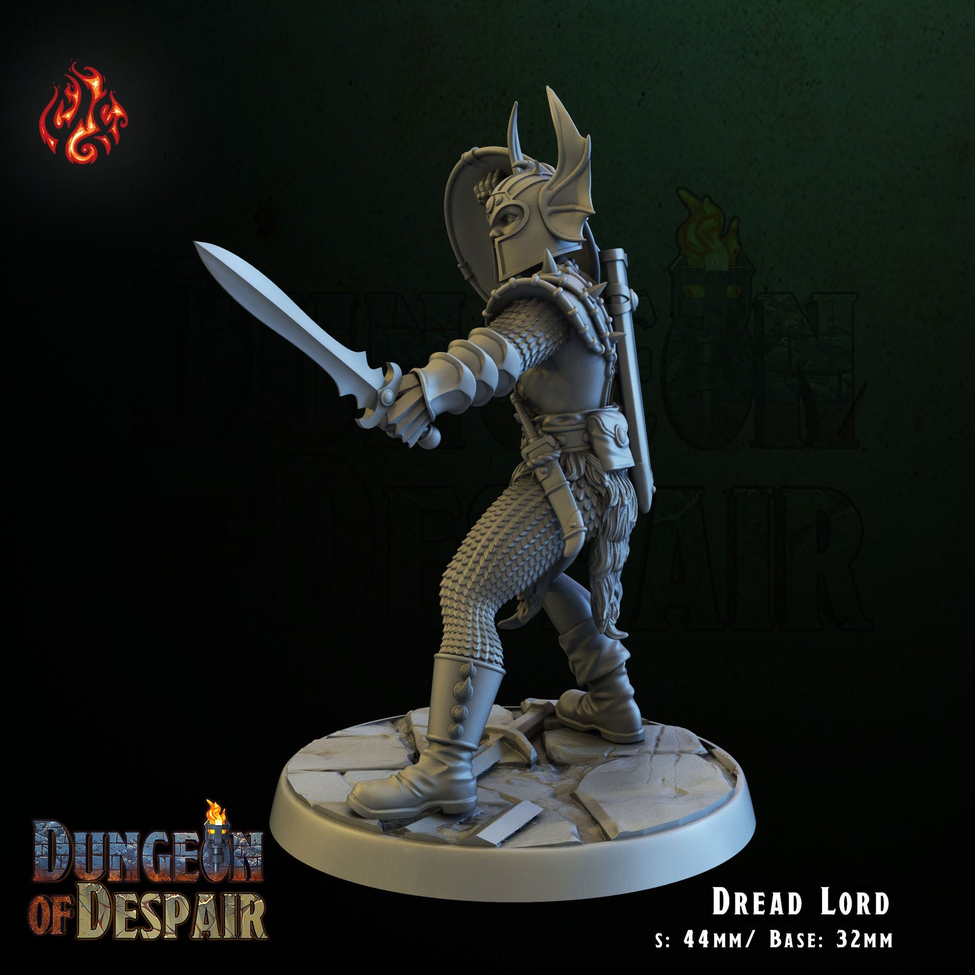 Dread Lord - Crippled God Foundry, Dungeon of Despair | 32mm | Evil Lord | Paladin | Champion