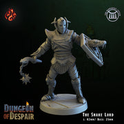 Snake Lord - Crippled God Foundry, Dungeon of Despair | 32mm | Evil Dwelver | Paladin | Knight | Champion