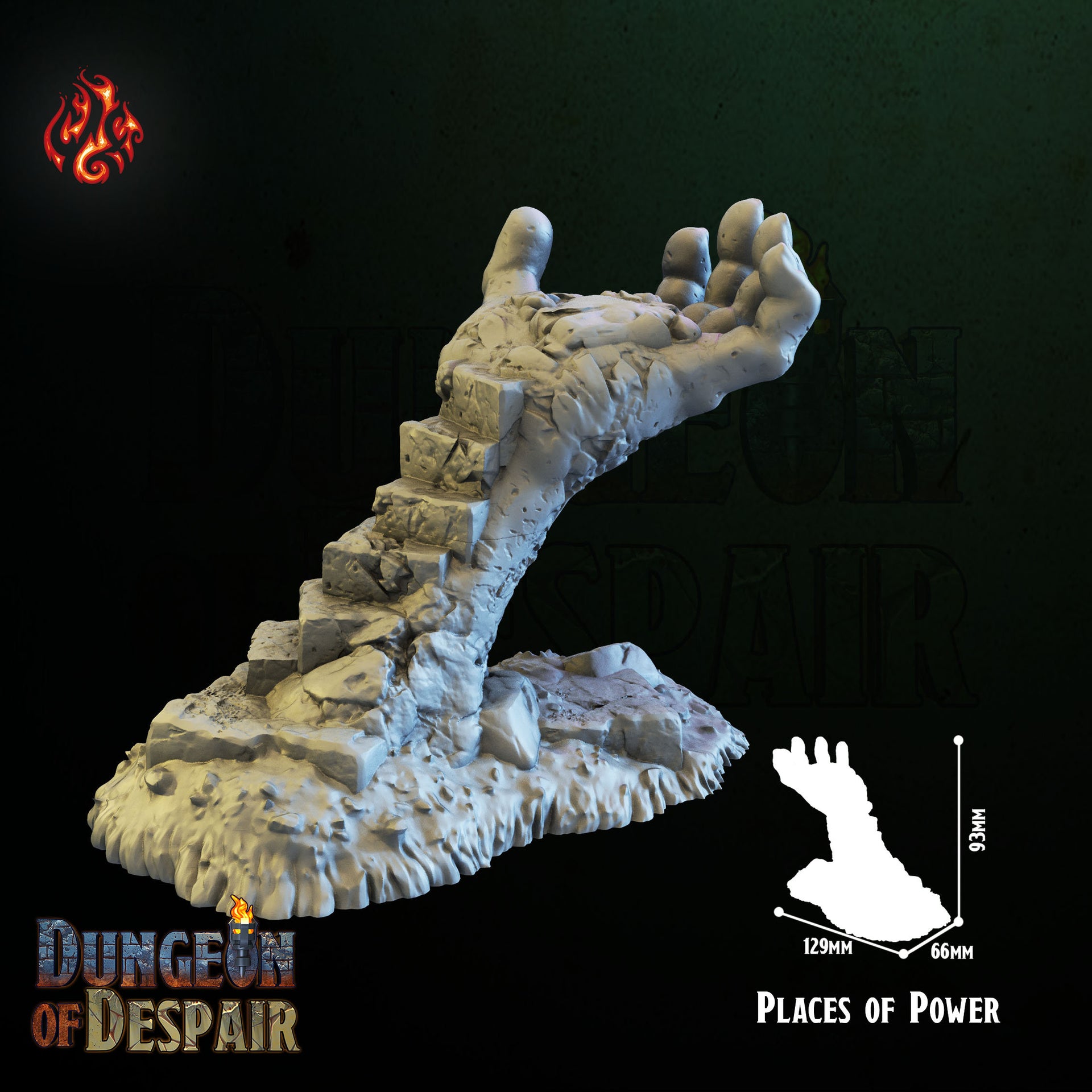 The Hand Terrain - Crippled God Foundry, Dungeon of Despair | 32mm | Places of Power | Platform | Stairs | Temple | Treasure