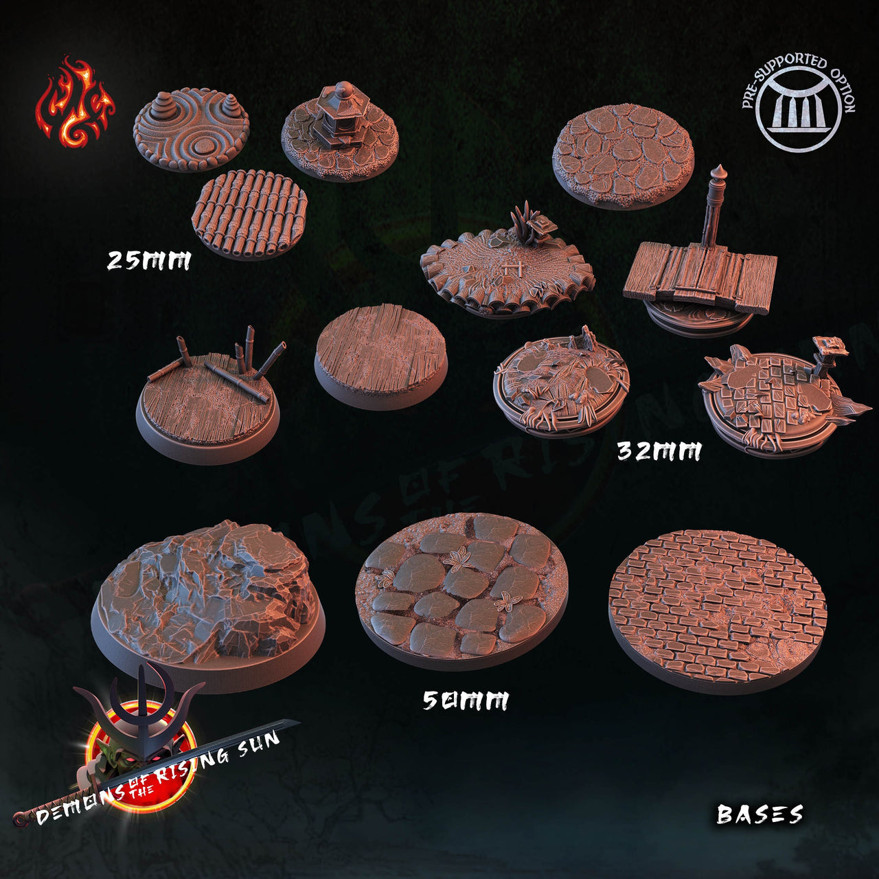 Rising Sun Bases - Crippled God Foundry | 32mm | Village | Town | Bamboo | Temple