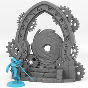 Clockwork Portal With Temporal Vortex Effect - Print Your Monsters, Fantastic Portals | 32mm | Steampunk | Teleporter