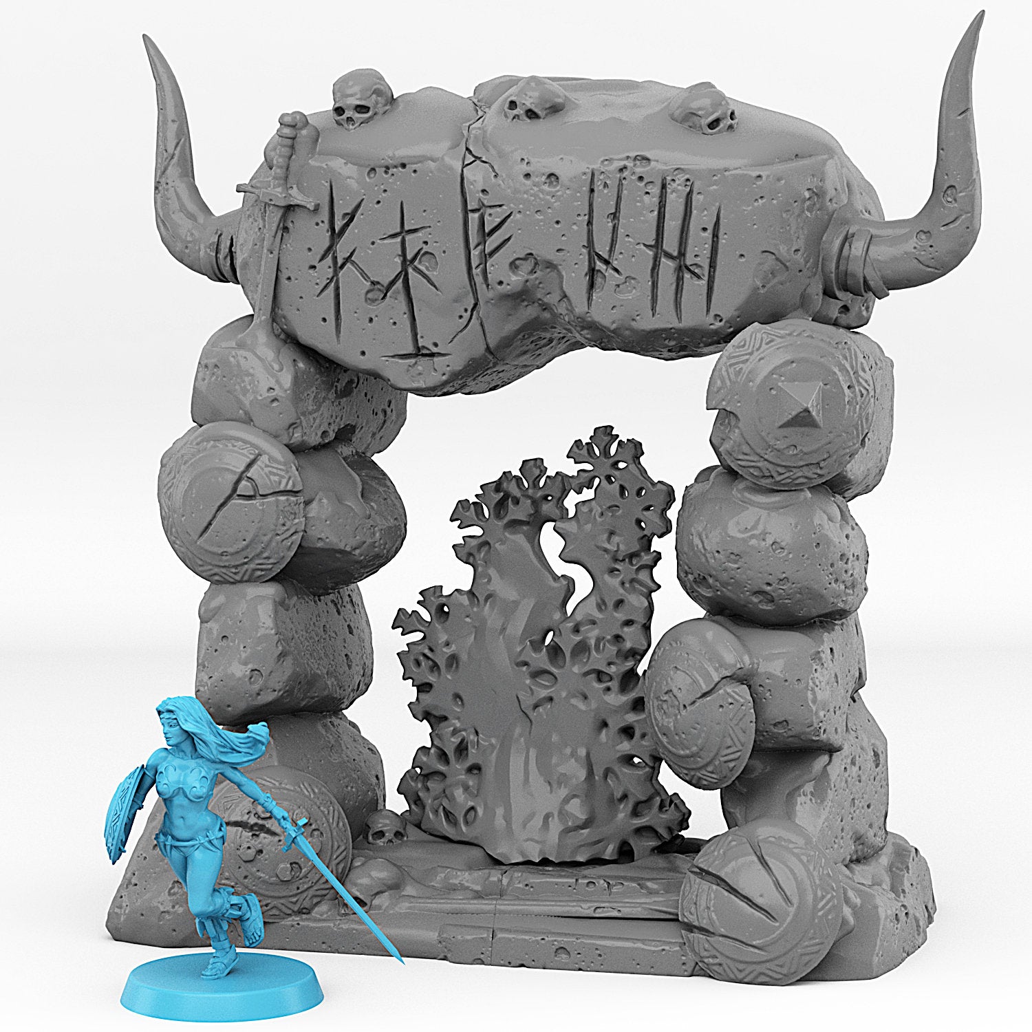 Northmen Portal With Its Snowy Effect - Print Your Monsters, Fantastic Portals | 32mm | Viking | Tribe | Rune