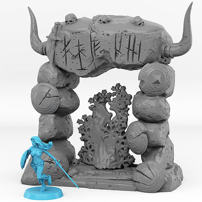 Northmen Portal With Its Snowy Effect - Print Your Monsters, Fantastic Portals | 32mm | Viking | Tribe | Rune