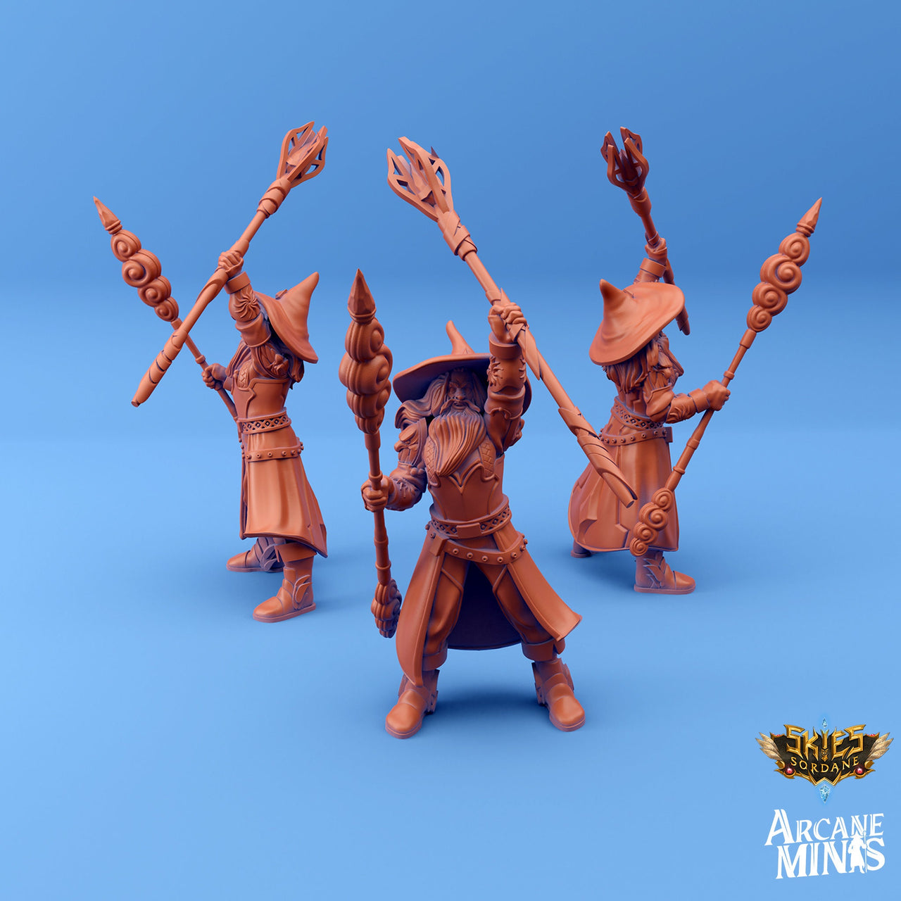 Human Wizard - Arcane Minis | 32mm | Artificers Guid | Steampunk | Sorcerer | Mage