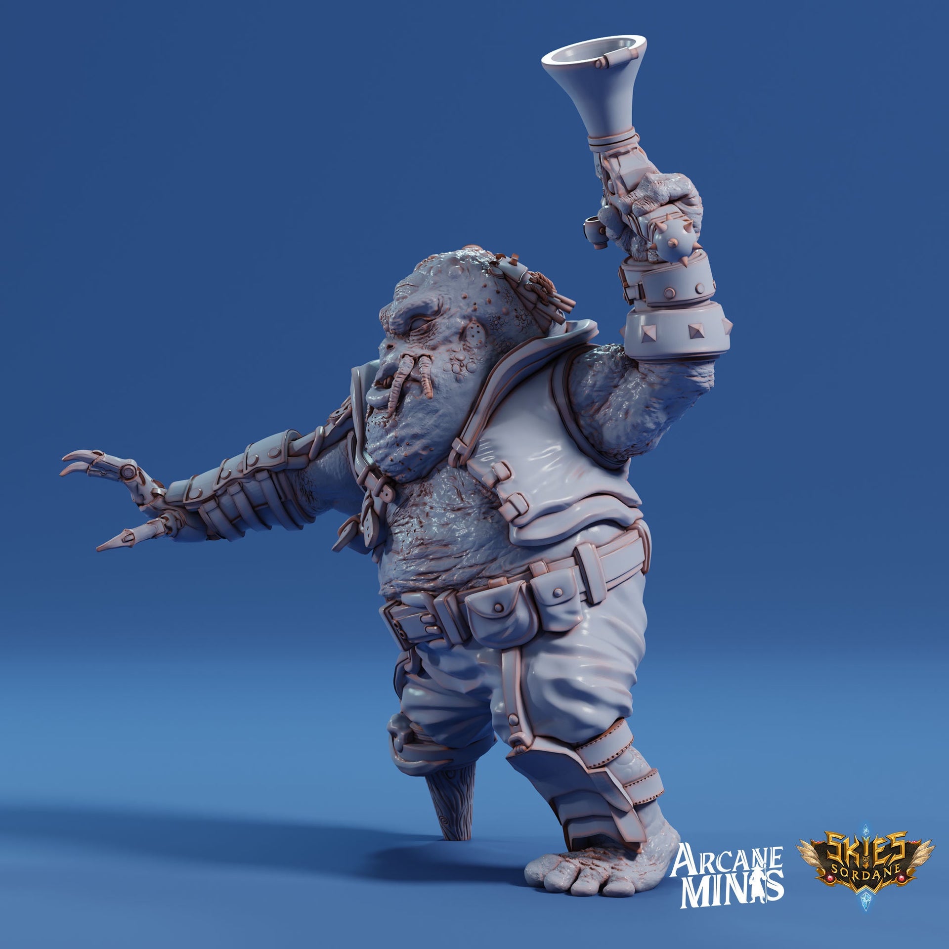 Anoran Barge Captain - Arcane Minis | 32mm | Junkers Plight | Rogue | Bandit | Pirate | Alien