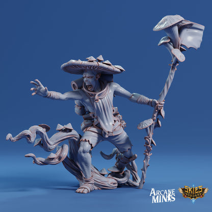 Fungarii Druid - Arcane Minis | 32mm | Junkers Plight | Alien | Mushroom | Fungus | Mold | Priest