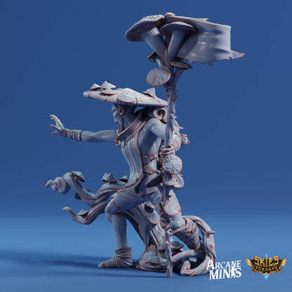 Fungarii Druid - Arcane Minis | 32mm | Junkers Plight | Alien | Mushroom | Fungus | Mold | Priest