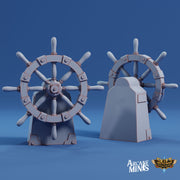 Airship Helms - Arcane Minis | 32mm | Junkers Plight | Steering Wheel | Ship | Captain | Pirate | Sailing
