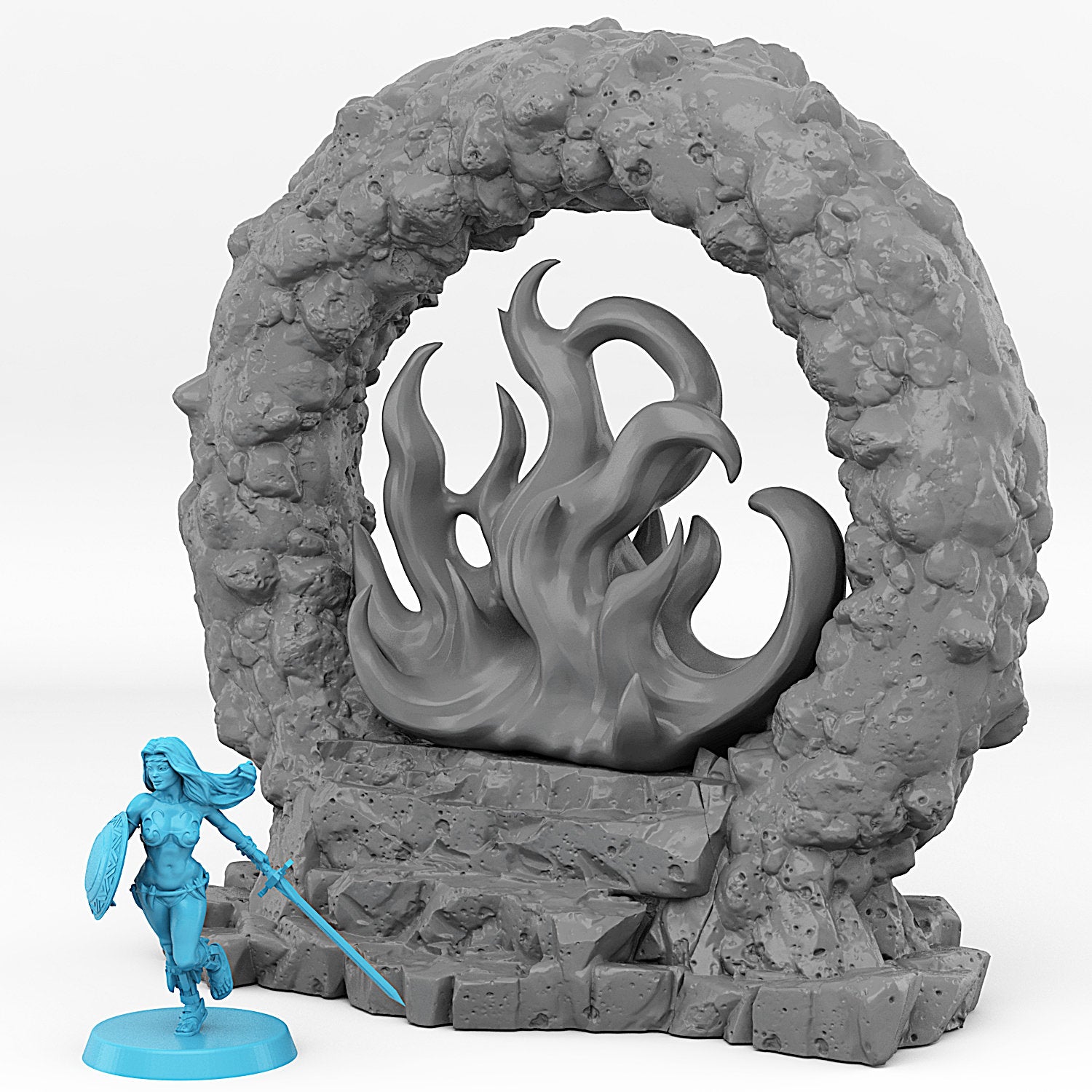 Lava Portal With Its Magma Fire Effect - Print Your Monsters, Fantastic Portals | 32mm | Hell | Summoning Circle