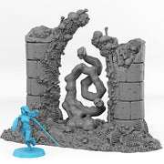 Skeletons Portal With Its Spirit Effect - Print Your Monsters, Fantastic Portals | 32mm | Crypt | Tomb | Ossuary