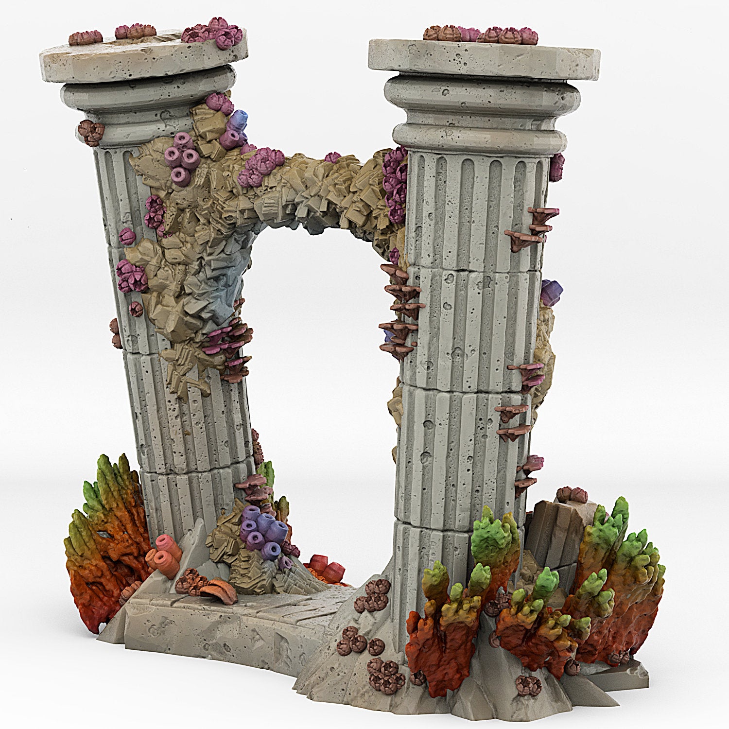 Underwater Temple Portal With Its Whildwind Effect - Print Your Monsters, Fantastic Portals | 32mm | Ruins | Atlantis | Coral