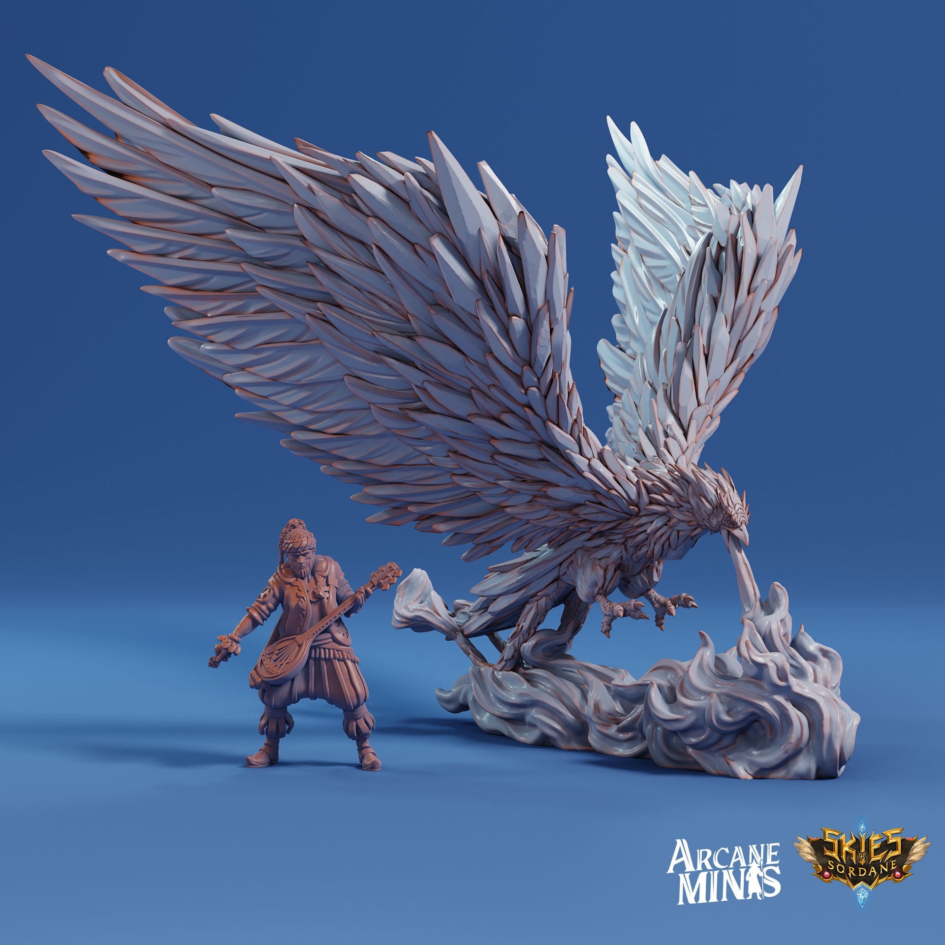 Crystal Flamehawk - Arcane Minis | 32mm | Cirque du Sordane | Phoenix | Fire Bird | Eagle