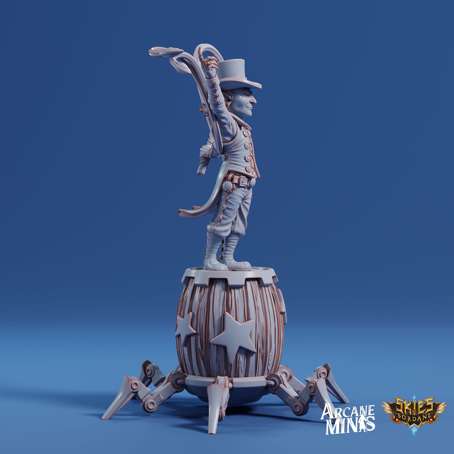 Tiltik Goblin Ringmaster - Arcane Minis | 32mm | Cirque du Sordane | Performer | Circus | Whip | Steampunk | Robot
