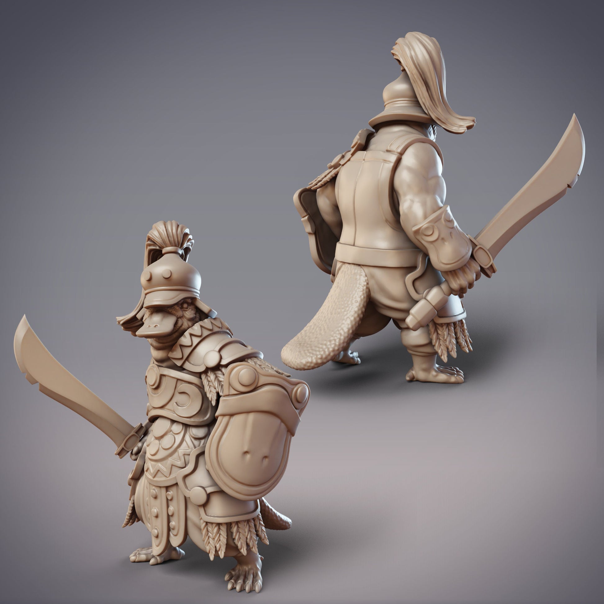 Boondaburra Labumar Ramman, Platypus Brute- CobraMode | Miniature | Wargaming | Roleplaying Games | 32mm | Gladiator Giant | Fighter | Buff