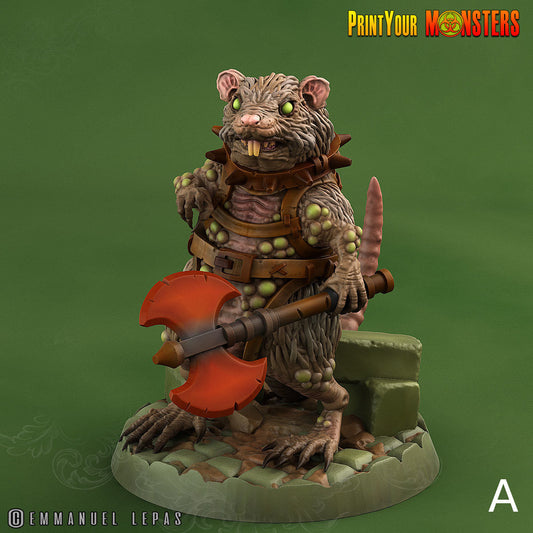 Toxic Rat Soldiers - Print Your Monsters | Toxic | Rat Dominion| 32mm | Axe | Sword | Poison | Vermin | Ratfolk | Ratmen