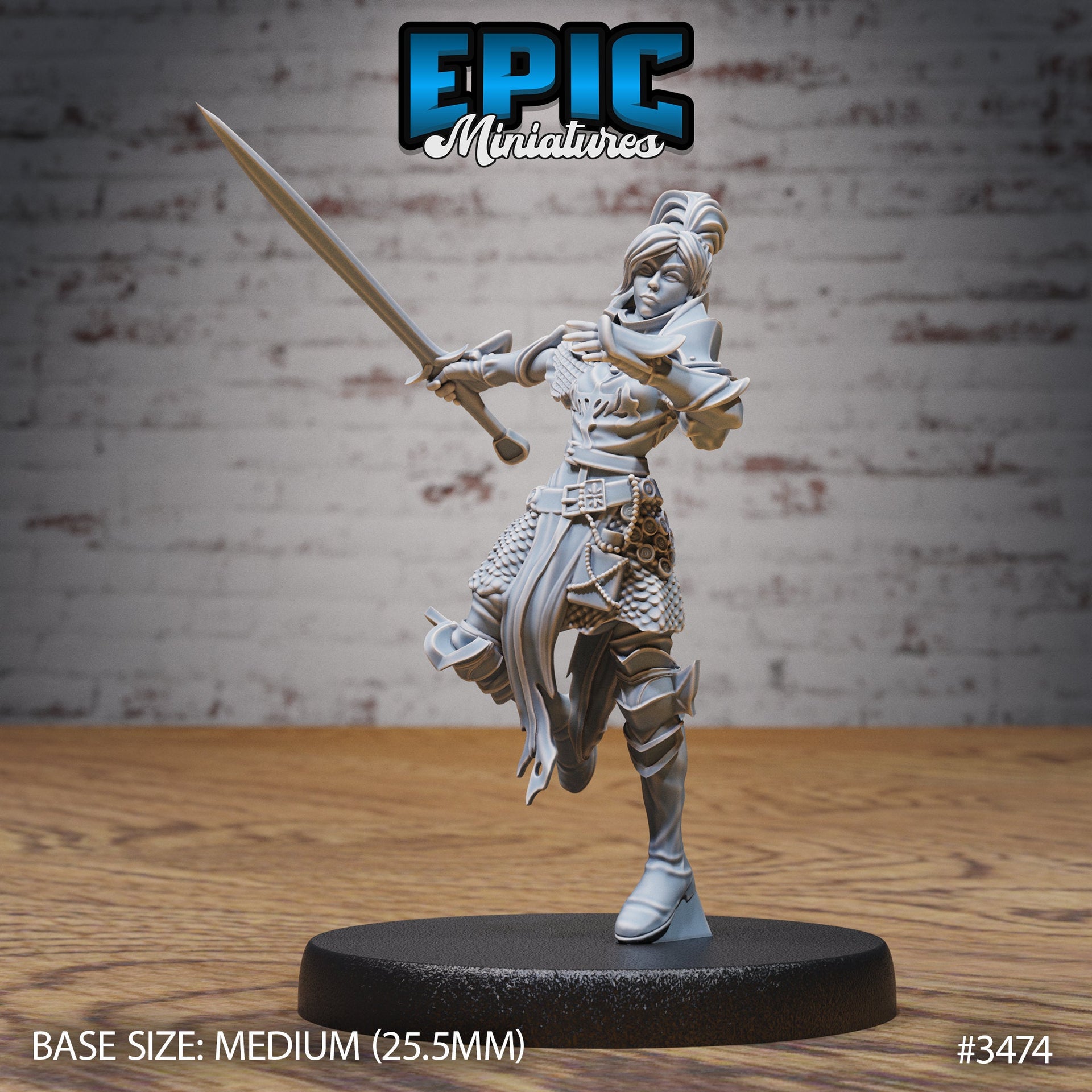 Knight Lady Joan - Epic Miniatures | Ninth Age | 32mm | Chivalry Garden | Fighter | Guard | Soldier