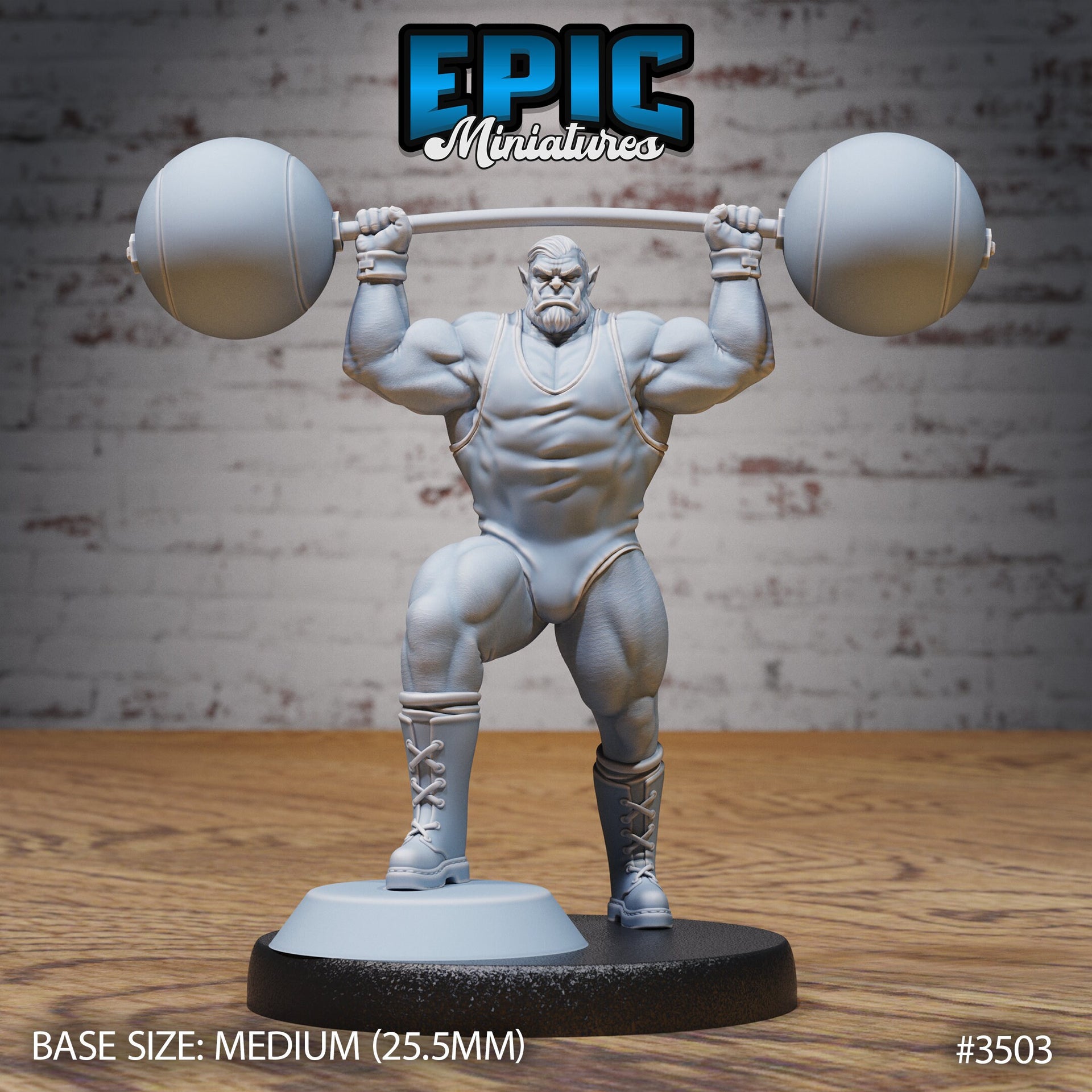 Orc Strongman - Epic Miniatures | Ninth Age | 32mm | Nightsky Carnival | Circus | Big Top | Body Builder | Wrestling Singlet