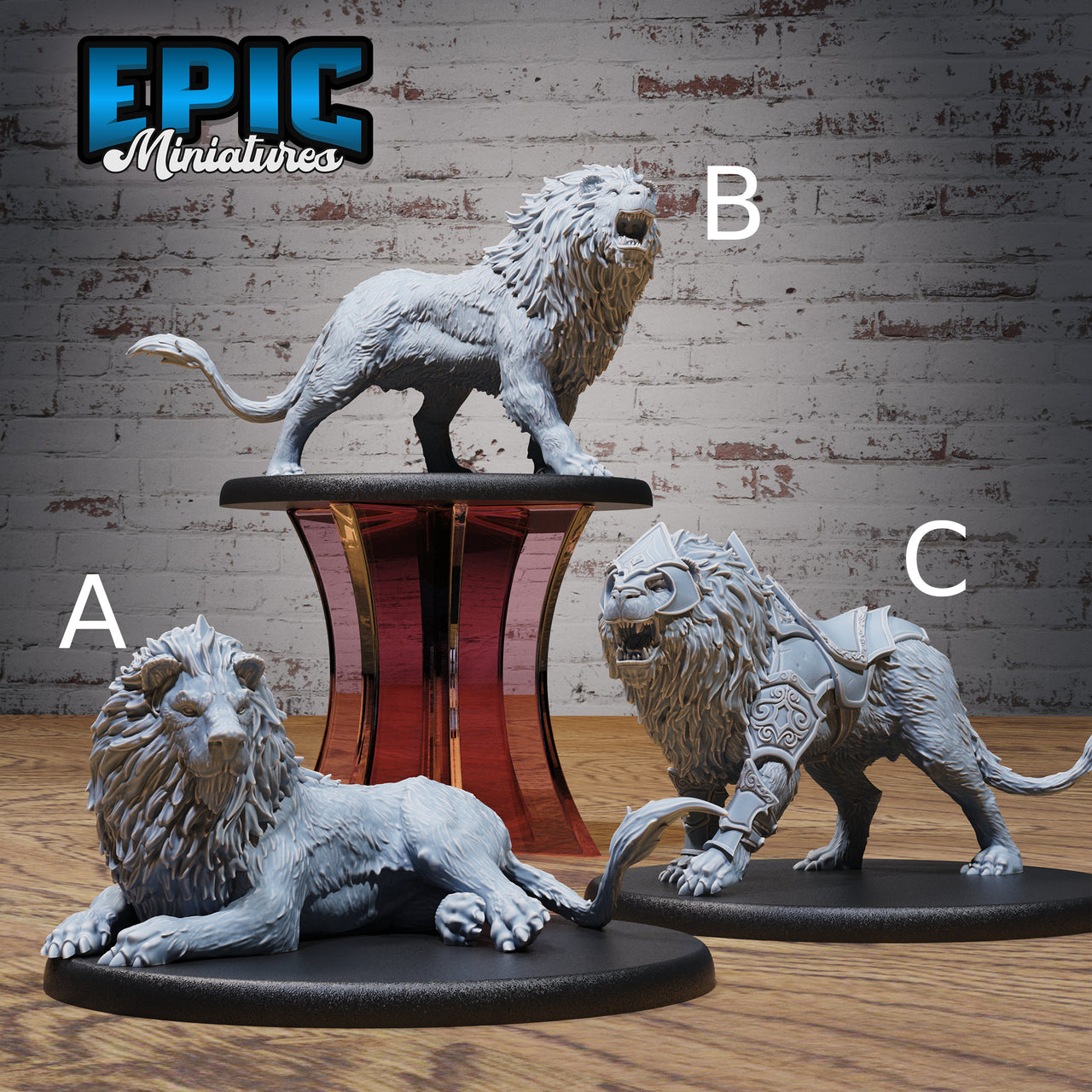 Lion - Epic Miniatures | Ninth Age | 32mm | Nightsky Carnival | Mount | Resting | Big Cat