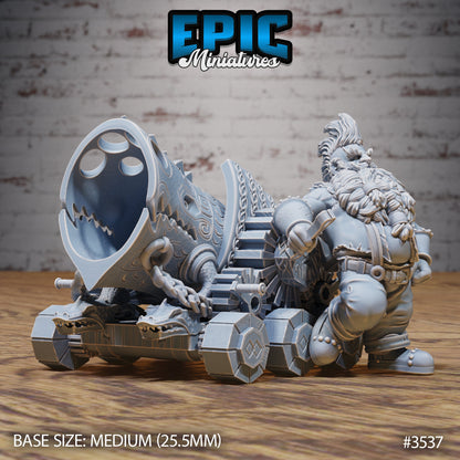 Cannon Dwarf- Epic Miniatures | Ninth Age | 32mm | Nightsky Carnival | Circus | Big Top | Performer | Jetpack | Stuntman