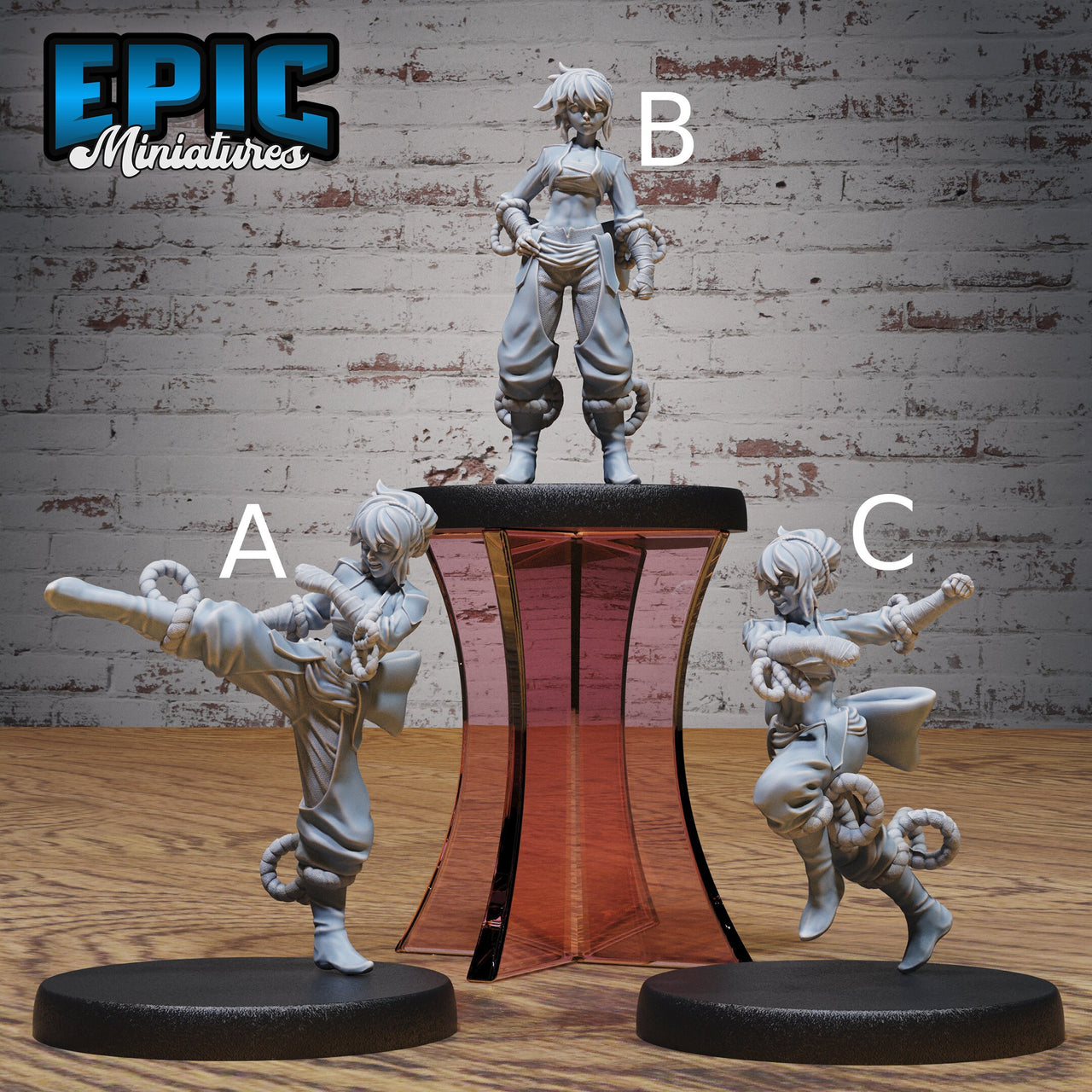 Monk Female Player Character - Epic Miniatures | Ninth Age | 32mm |Iron Fist Tournament | Martial Artist | Fighter | Brawler