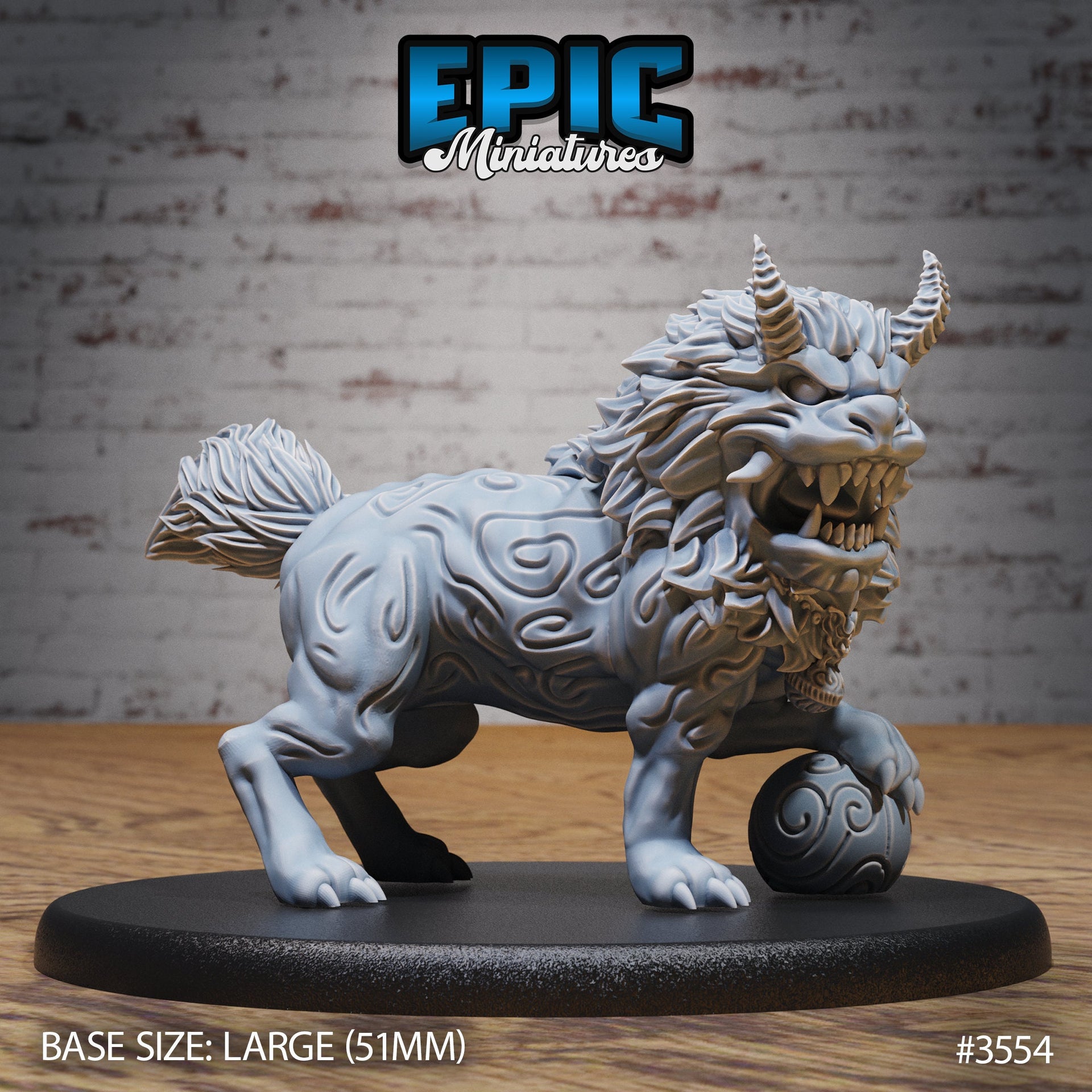 Guardian Fu Dog - Epic Miniatures | Ninth Age | 32mm |Iron Fist Tournament | Chinese Guardian Lion | Fire breathing