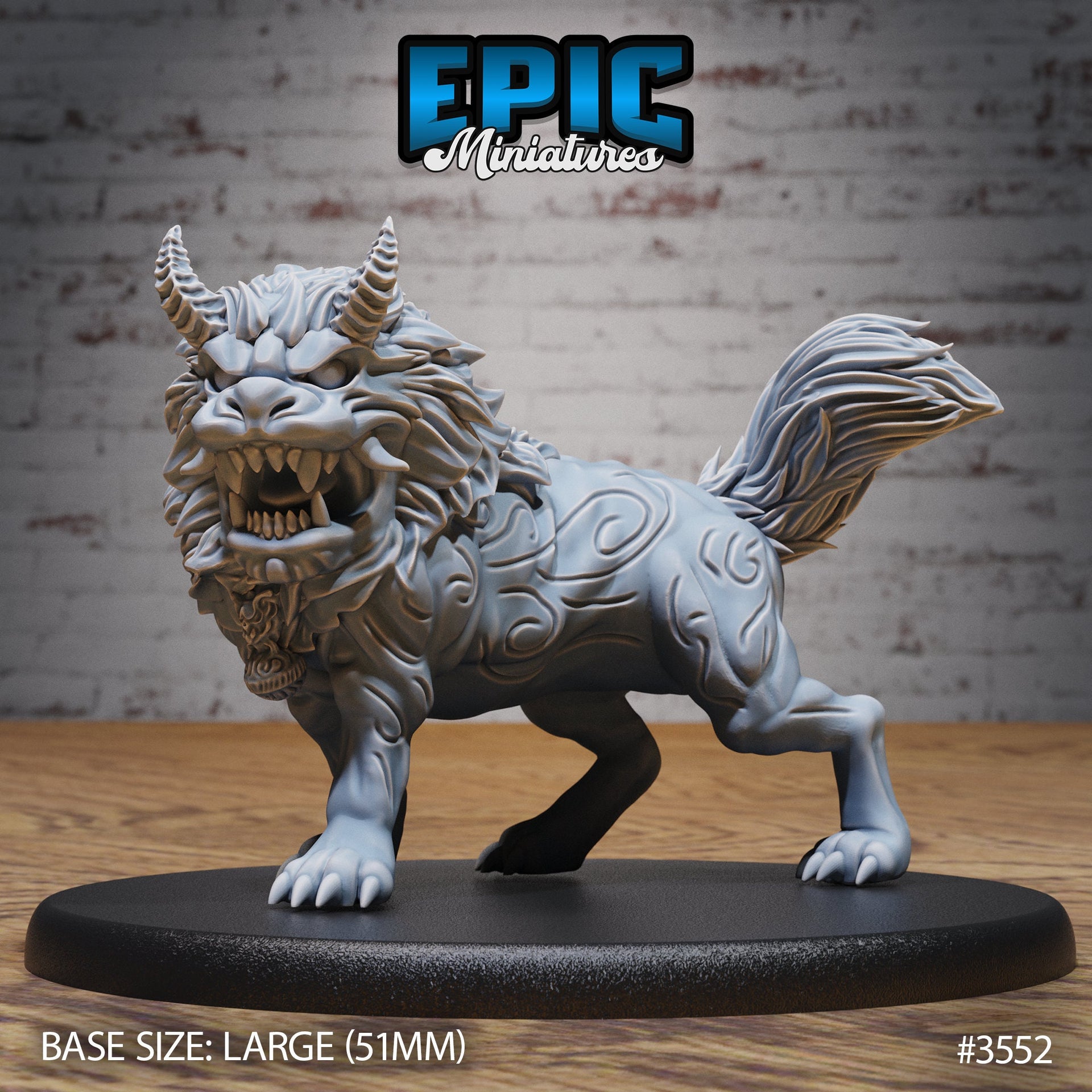 Guardian Fu Dog - Epic Miniatures | Ninth Age | 32mm |Iron Fist Tournament | Chinese Guardian Lion | Fire breathing