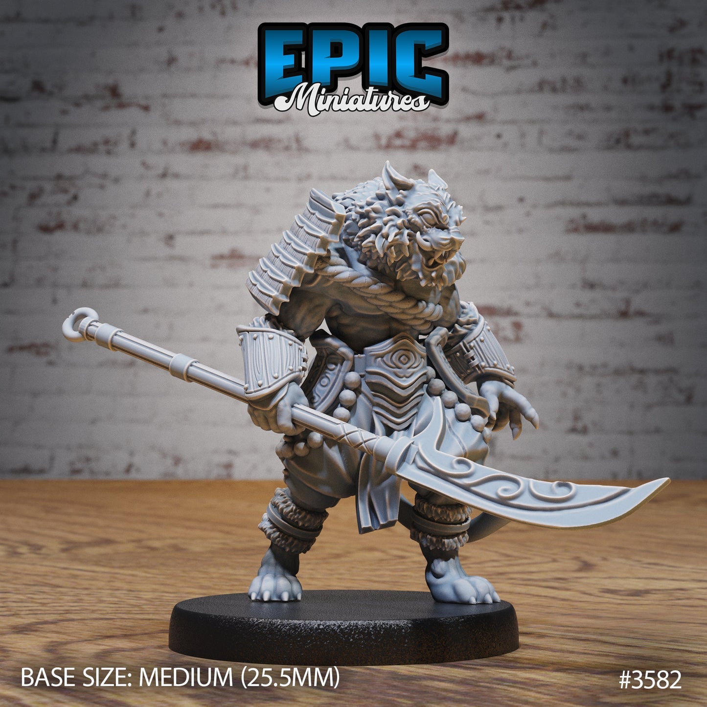 Tiger Folk Samurai - Epic Miniatures | Ninth Age | 32mm |Iron Fist Tournament | Swordsman | Monk | Fox