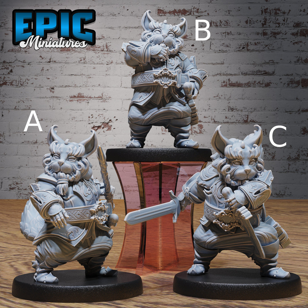 Eastern Cat Folk - Epic Miniatures | Ninth Age | 32mm |Iron Fist Tournament | Tabaxi | Tabby | Fighter | Warrior