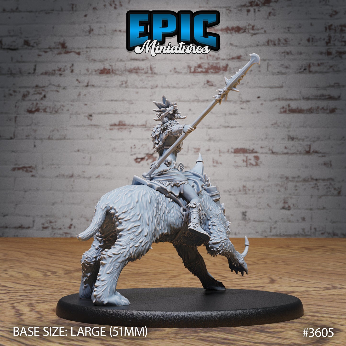 Barbarian Tribe Female - Epic Miniatures | 32mm | Ice Age Madness | Fighter | Warrior | Archer | Sabertooth Tiger Mount