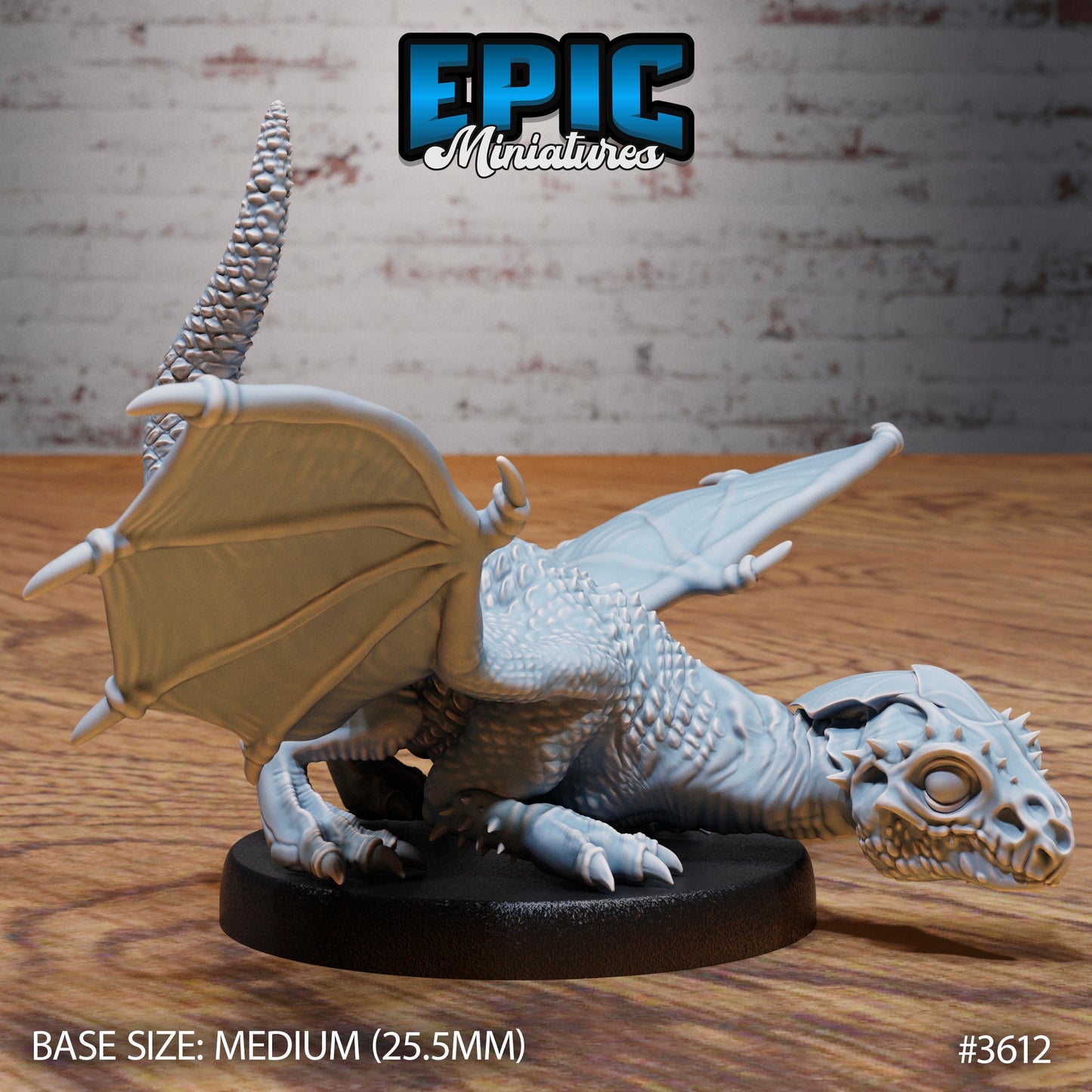 White Dragon Wyrmling - Epic Miniatures | 32mm | Ice Age Madness | Drake | Baby