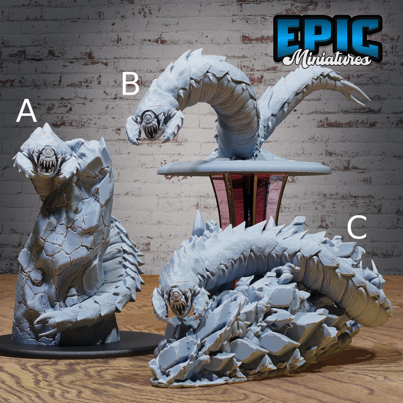Frost worm - Epic Miniatures | 32mm | Ice Age Madness | Huge